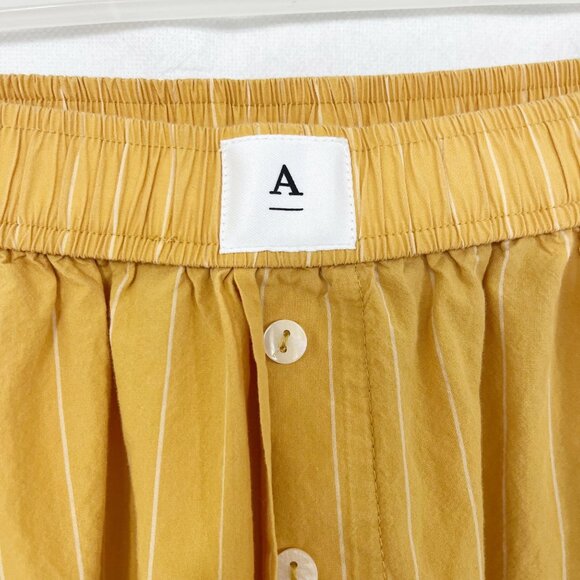 by Anthropologie Wren Boxer Pants Yellow Striped Pull On Lounge Size XS - Picture 3 of 8